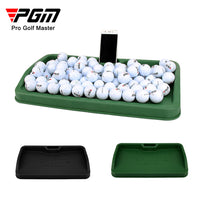PGM Golf Tee Box with Soft Rubber Tee Holder and Phone Recording Stand, Large Capacity Practice Aid