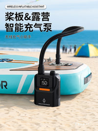 Portable High-Pressure Electric Air Pump for Paddle Boards, Inflatable Boats, Camping Mattresses - Car & Lithium Battery Powered