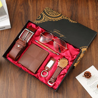 Men's Gift Set Business Luxury Wallet Watch Sunglasses Belt Father's Day Present