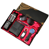 Men's Gift Set Business Luxury Wallet Watch Sunglasses Belt Father's Day Present