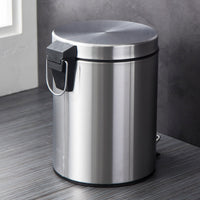 Stainless Steel Pedal Bin with Soft-Close Lid for Kitchen, Bathroom, and Toilet