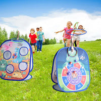 4-in-1 Bean Bag Toss Game Set for Kids - Indoor Outdoor Parent-Child Interactive Ring Toss Dart Toy