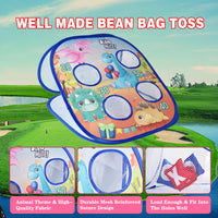 4-in-1 Bean Bag Toss Game Set for Kids - Indoor Outdoor Parent-Child Interactive Ring Toss Dart Toy