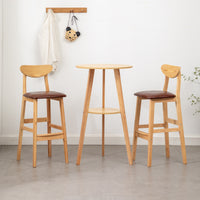 Solid Wood Bar Table Set with Stools, Modern Minimalist Home Leisure High Table and Chairs Combination, Nordic Style High Stools