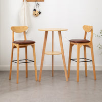 Solid Wood Bar Table Set with Stools, Modern Minimalist Home Leisure High Table and Chairs Combination, Nordic Style High Stools