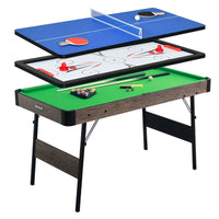 Foldable 3-in-1 Multi-functional Pool Table for Home, No Installation Required, Kids' Indoor Billiards and Table Tennis Table