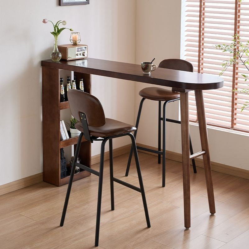 French Solid Wood Partition Table Retro Bar Table Home Living Room Sofa Against Wall Storage Coffee High Table and Chairs