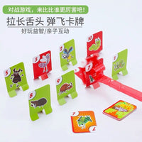 Frog Tongue-Tied Board Game, Chameleon Eating Beads Competitive Parent-Child Interactive Educational Desktop Toy
