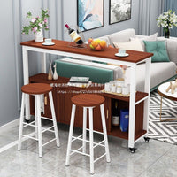 Home Bar Table Small Apartment Living Room Partition Mobile Bar Counter High Dining Table Kitchen Console Storage