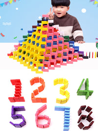 Wooden Dominoes Set for Kids and Adults - Educational Building Blocks for Competition and Play