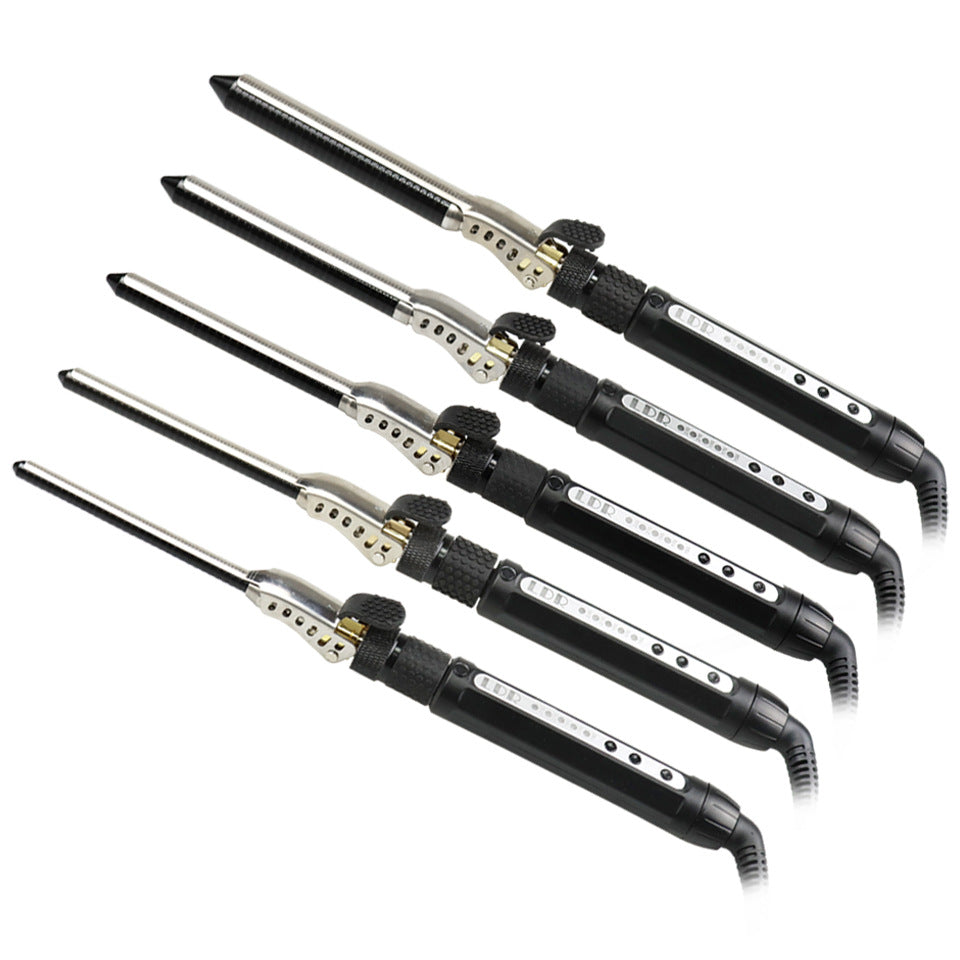 Mini Hair Curler for Short Hair, 7mm/13mm Rotating Barrel, Fluffy Wool Roll Styling Iron for Men and Women