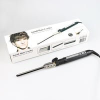 Mini Hair Curler for Short Hair, 7mm/13mm Rotating Barrel, Fluffy Wool Roll Styling Iron for Men and Women