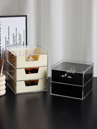 XEMO Nordic Ins Style Transparent Acrylic Multi-layer Storage Box for Bathroom Desktop Vanity Skincare Products