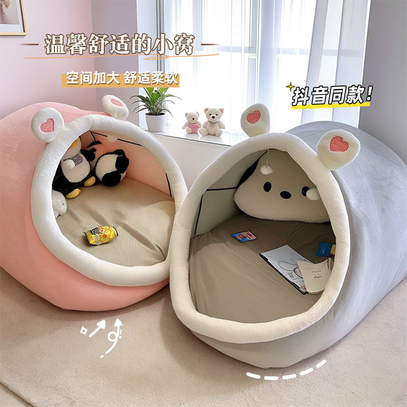 Giant Cartoon Tree Hole Pet Bed for Adults - Human Dog Bed Cat Nest Sofa for Living Room Bedroom