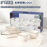 Nordic Ceramic Dinnerware Set - Creative Japanese Style Plates, Soup Bowls, and Dishes - Gift Box Set for Home Use