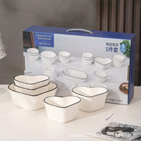 Nordic Ceramic Dinnerware Set - Creative Japanese Style Plates, Soup Bowls, and Dishes - Gift Box Set for Home Use