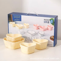 Nordic Ceramic Dinnerware Set - Creative Japanese Style Plates, Soup Bowls, and Dishes - Gift Box Set for Home Use