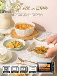 Underglaze Cream 2026 New Dinnerware Set, High Aesthetic Ceramic Tableware Set for Home, Housewarming Gift