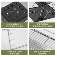 Portable Stainless Steel Folding BBQ Grill for Outdoor Camping and Home Use, Detachable Fire Pit