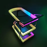 LED Luminous Bar Cart KTV Nightclub 3-Tier Mobile Wine and Beverage Serving Trolley