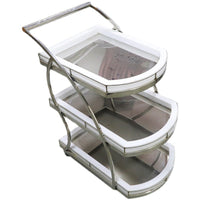 LED Luminous Bar Cart KTV Nightclub 3-Tier Mobile Wine and Beverage Serving Trolley