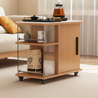 Mobile Tea Cart Living Room Multifunctional Tea Table Side Table Balcony Storage Cabinet Solid Wood Tea Water Sofa Side Table