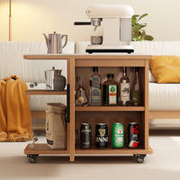 Mobile Tea Cart Living Room Multifunctional Tea Table Side Table Balcony Storage Cabinet Solid Wood Tea Water Sofa Side Table