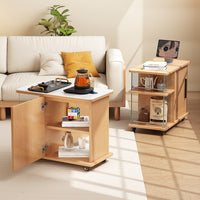 Mobile Tea Cart Living Room Multifunctional Tea Table Side Table Balcony Storage Cabinet Solid Wood Tea Water Sofa Side Table