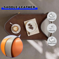 Italian Mobile Saddle Leather Side Table Luxury Creative Cart Living Room Home Designer Recommended