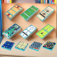 Kids 10-in-1 Board Game Set: Fast Sling Puck, Ice Hockey, Soccer, Basketball - Interactive Educational Tabletop Game for Two Players