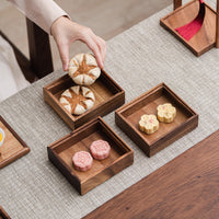 Walnut Wood Divided Snack Box with Lid, Desktop Organizer for Nuts, Candies, Dried Fruits