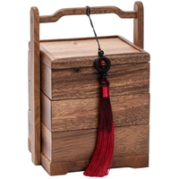 Walnut Wood Divided Snack Box with Lid, Desktop Organizer for Nuts, Candies, Dried Fruits