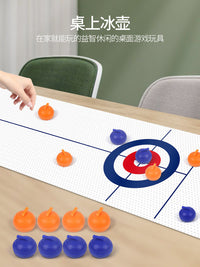 Desktop Curling Game Set, Mini Indoor Tabletop Ice Hockey for Family Fun, Parent-Child Interactive Board Game