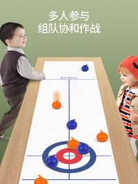 Desktop Curling Game Set, Mini Indoor Tabletop Ice Hockey for Family Fun, Parent-Child Interactive Board Game