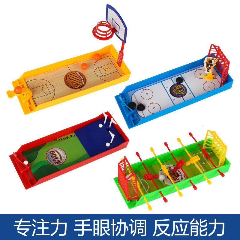 Mini Tabletop Sports Game for Kids - Basketball, Ice Hockey, and Stacking Fun - Two-Player Interactive Finger Sports Toy