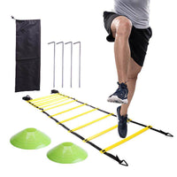 Naili Soccer Training Agility Set - Folding Disc Cones, Resistance Parachute, Ladder, Hurdles, and Jump Grid Rope Ladder Kit