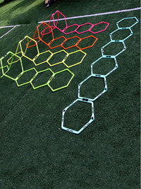 JUMPFIT Hexagonal Agility Ladder for Soccer Training, Detachable Agility Rings for Kids' Physical Fitness and Home Exercise