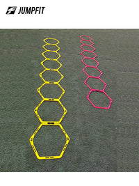 JUMPFIT Hexagonal Agility Ladder for Soccer Training, Detachable Agility Rings for Kids' Physical Fitness and Home Exercise