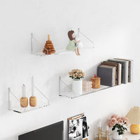 Invisible Acrylic Wall-Mounted Storage Shelf for Bathroom, Living Room, Kitchen - Toy Organizer, Partition Bookshelf