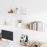 Invisible Acrylic Wall-Mounted Storage Shelf for Bathroom, Living Room, Kitchen - Toy Organizer, Partition Bookshelf