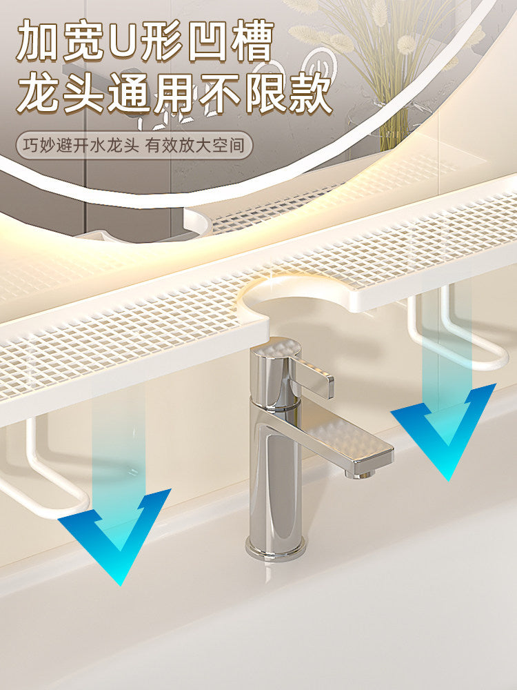 Luxury Minimalist Bathroom Sink Organizer Shelf for Toiletries and Skincare Products