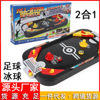 Kids 2-in-1 Ice Hockey Table and Mini Foosball Table Game Set, Parent-Child Interactive Toy