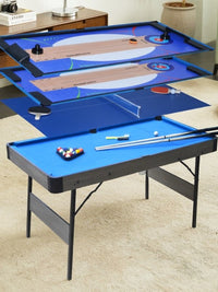 4-in-1 Kids Game Table, Mini Pool, Foosball, Table Tennis, and Air Hockey