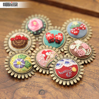 Jinhao Embroidery DIY Handmade Brooch Kit for Adults, Ribbon Embroidery Cross Stitch Brooch