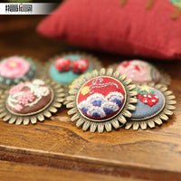 Jinhao Embroidery DIY Handmade Brooch Kit for Adults, Ribbon Embroidery Cross Stitch Brooch