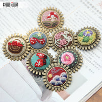 Jinhao Embroidery DIY Handmade Brooch Kit for Adults, Ribbon Embroidery Cross Stitch Brooch