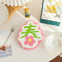 Russian Yarn Punch Needle Coaster DIY Kit for Beginners, Kids, Couples - Stress Relief Craft