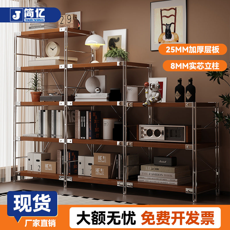 Japanese Style Floor Standing Storage Rack Home Corner Bookshelf Kitchen Living Room Narrow Side Shelf Goods Shelf
