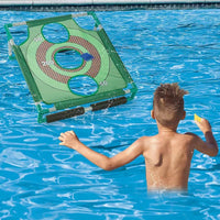 Kids Summer Water Play Toy Set - Floating Basketball Hoop, Soccer Goal, Flying Disc Game for Outdoor Pool Fun