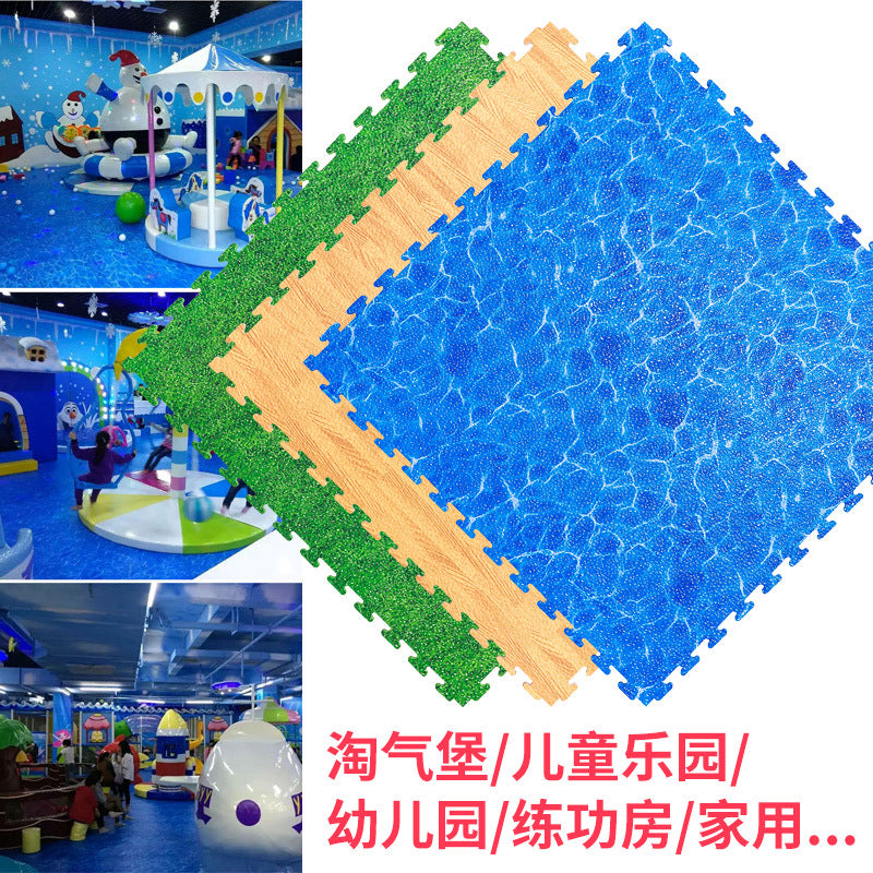 Ocean Pattern Foam Play Mat, Interlocking Floor Tiles for Kids, Thickened Crawling Mat for Playgrounds & Taekwondo